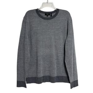 Theory Riland Crewneck Sweater Gray Wool
